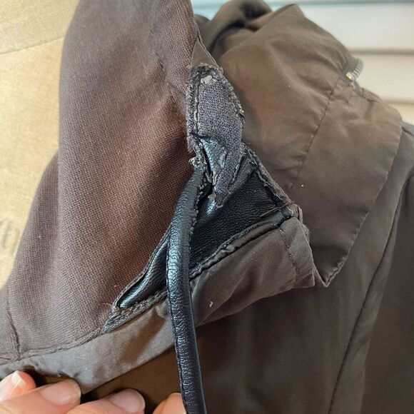 ZARA BASIC | olive green utility jacket with removable hood S - Picture 13 of 16